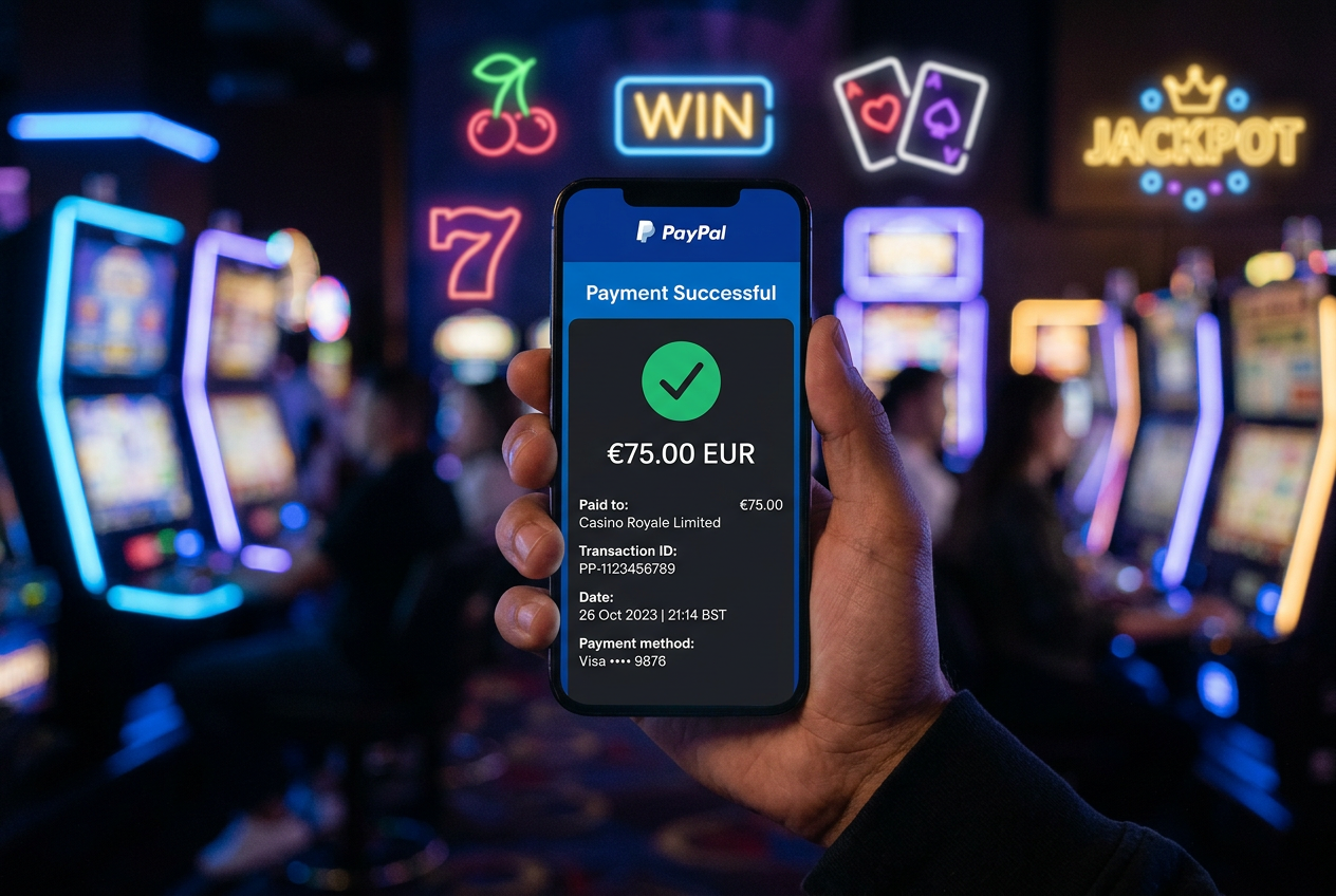 Instrukcja depozytu w kasynie przez PayPal krok po kroku na smartfonie